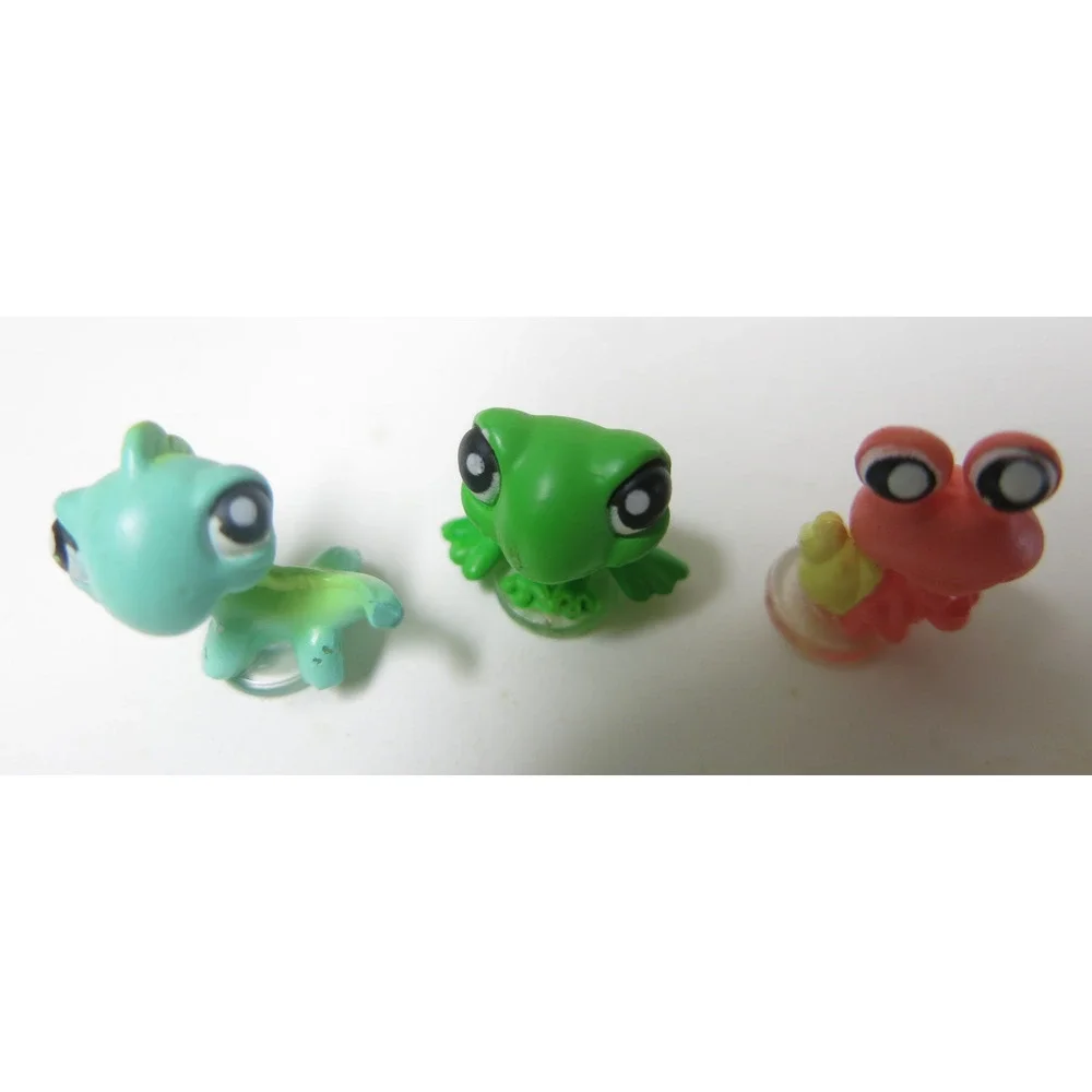 Littlest Pet Shop Pop Up Playset Reptiles Crab Frog Lizard Orange Pink 2006 Toy